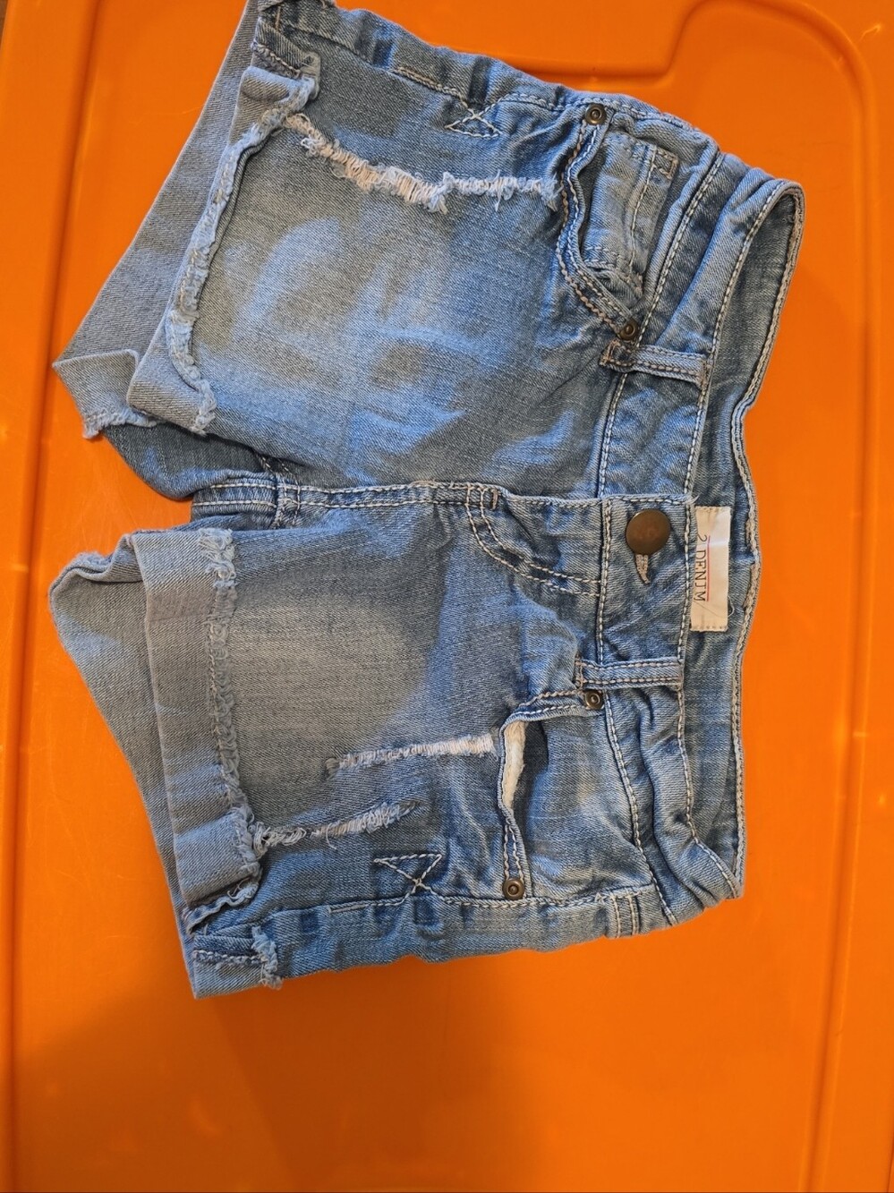 Light Wash Distressed Denim Shorts